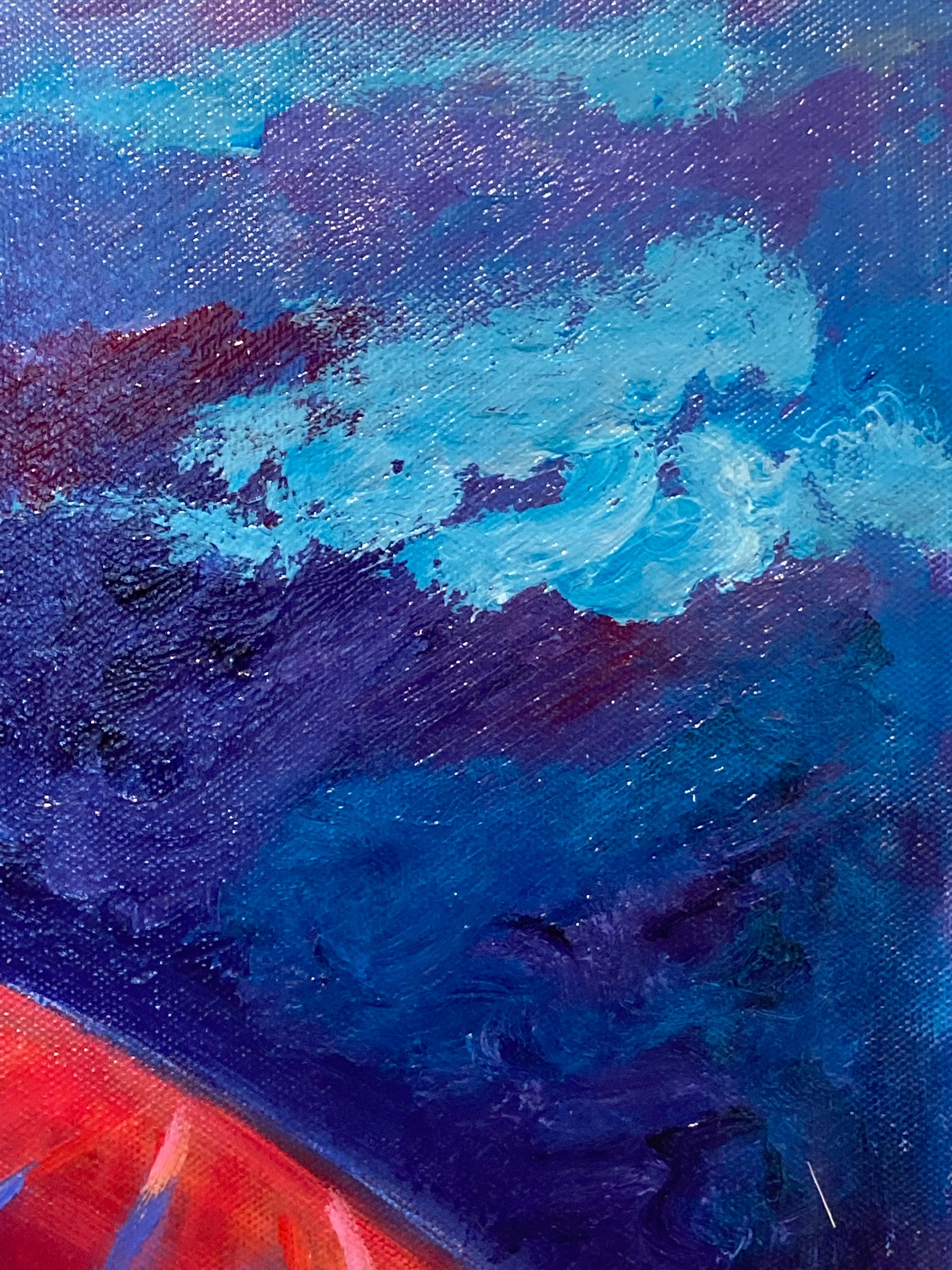 „Damson Sky over Crimson Hill“ von Noelle McAlinden, Acryl auf Leinen, Gemälde im Angebot 4
