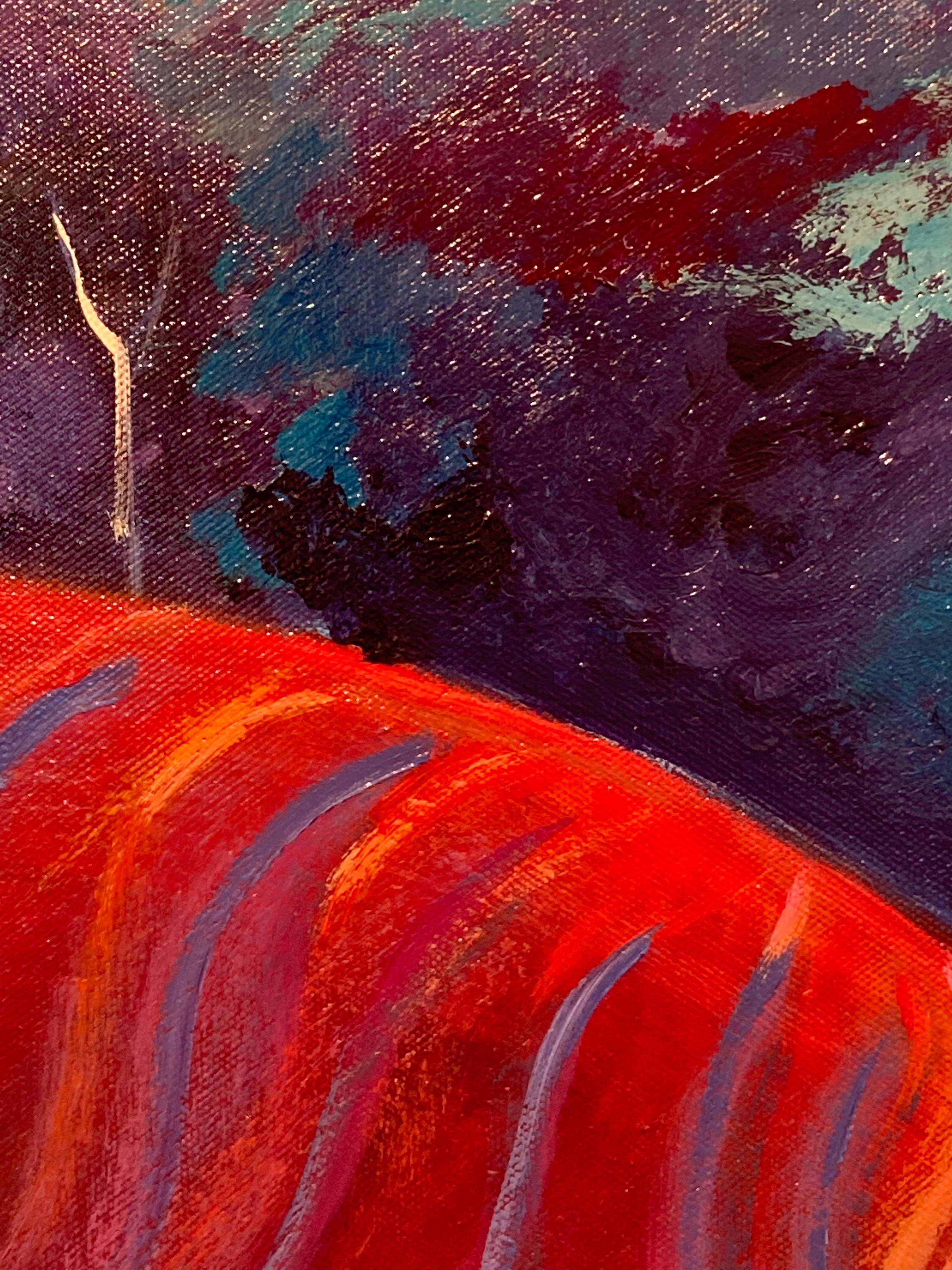 'Damson Sky over Crimson Hill, ' by Noelle McAlinden, Acrylic on Linen Painting For Sale 3