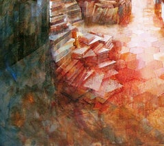 Espai Literari II - 21st Cent, Contemporary, Figurative Oil Painting, Modernism