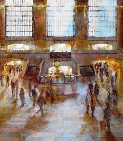 Gran Central Station II - 21e siècle, contemporain, peinture à l'huile figurative