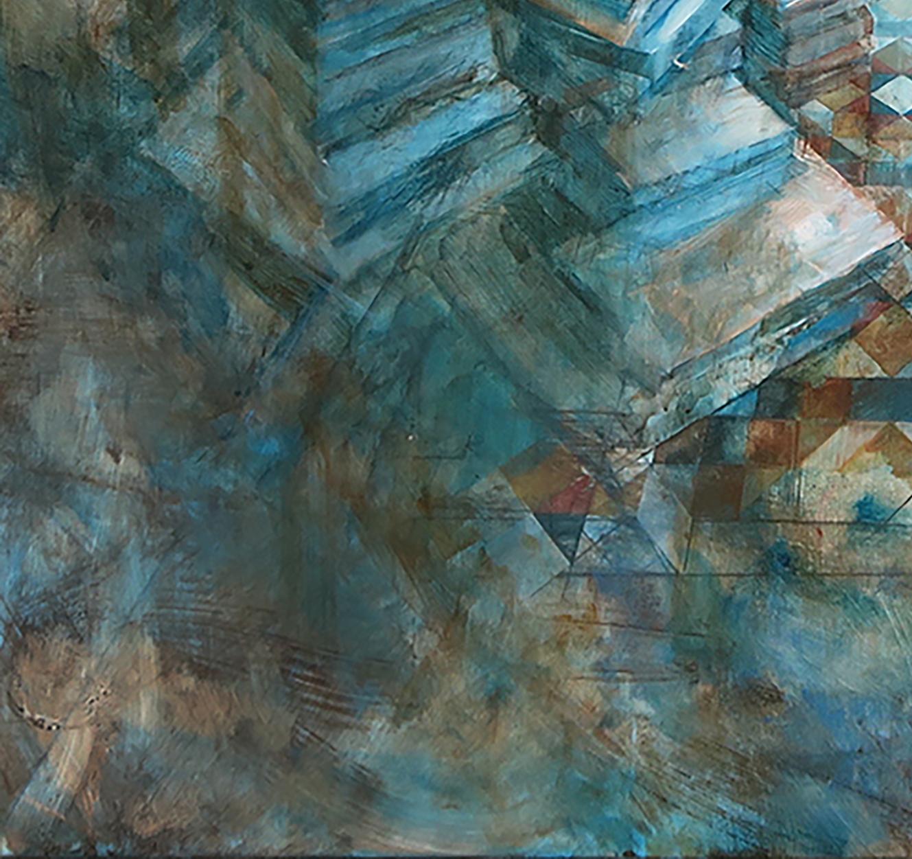 Somnis – 21. Jahrhundert, Zeitgenössisches, figuratives Ölgemälde, Modernismus (Grau), Interior Painting, von Noemi Martín