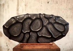 Black Labyrinth - 21st Cent, Marble sculpture, Organic shapes, nature inspired