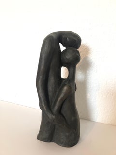 Israeli Bronze Modernist Sculpture Lovers Embracing Kibbutz Social Realist Art