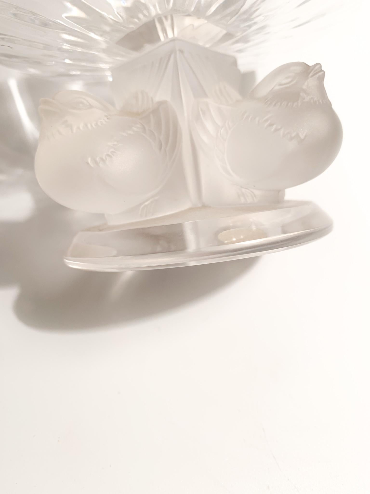 Nogent Cup in Lalique Crystal with Carved Birds from the, 60s 2