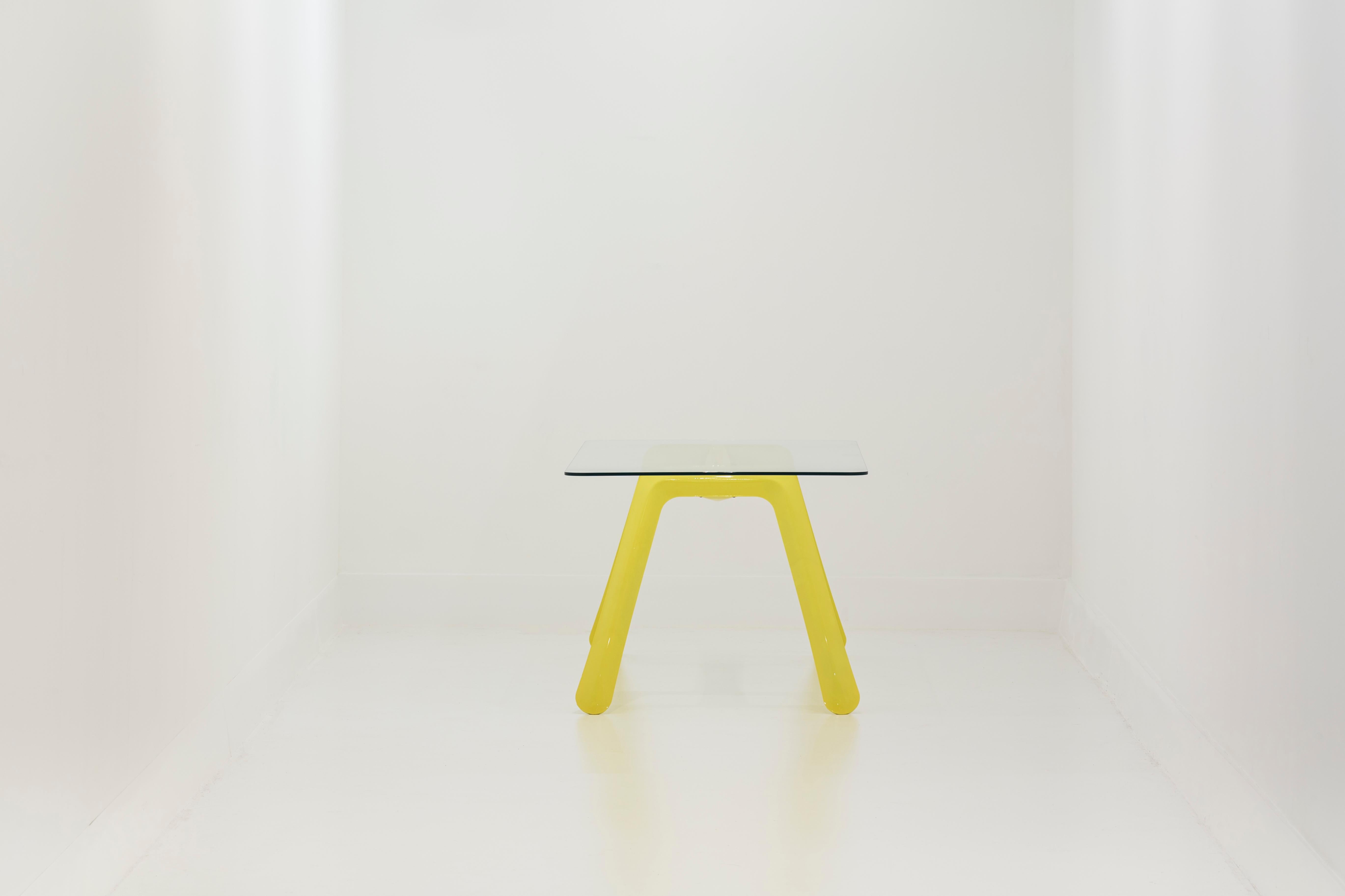 Modern Nogi Table Base in Yellow Steel by Zieta