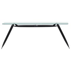 Nogi Table Polished Black Glossy Color Carbon Steel Writing Table by Zieta
