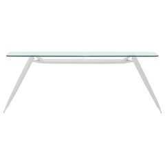 Nogi Table Base Polished White Glossy Color Carbon Steel Writing Table by Zieta