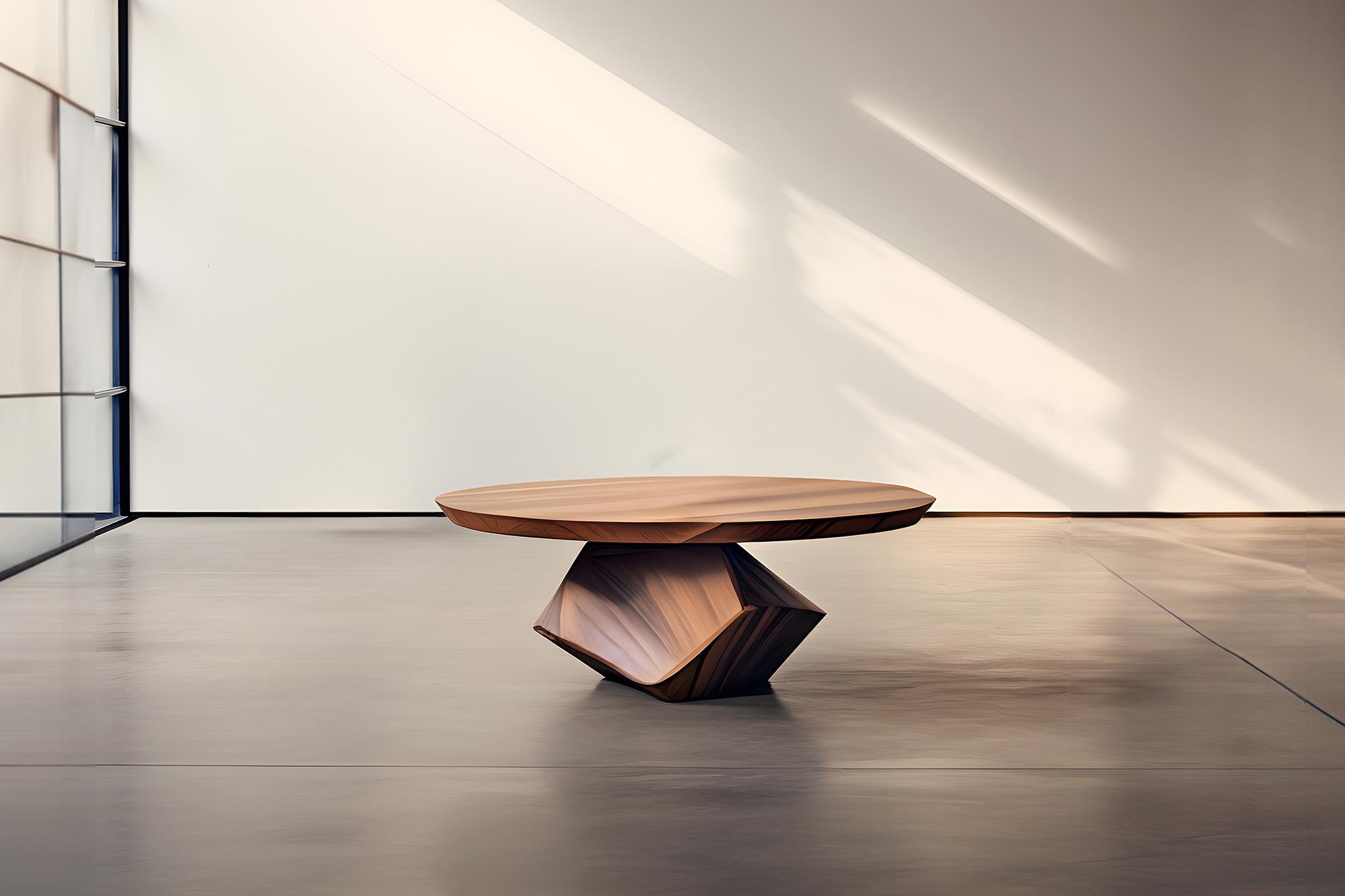 Mexican Noguchi-Inspired Solace 43: Round Top, Stunning Walnut Grain For Sale