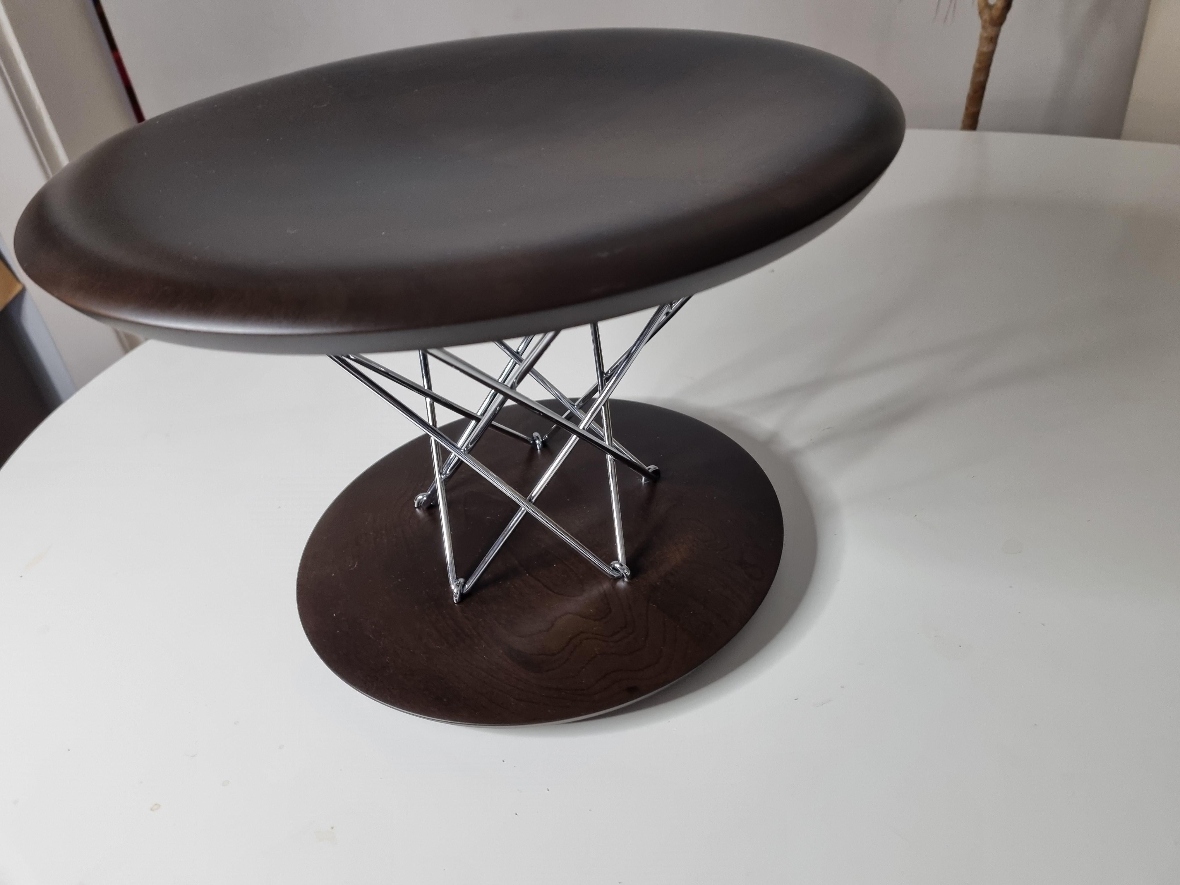 German Noguchi Rocking stool  Vitra  1954  Maplewood, wallnut-stained For Sale