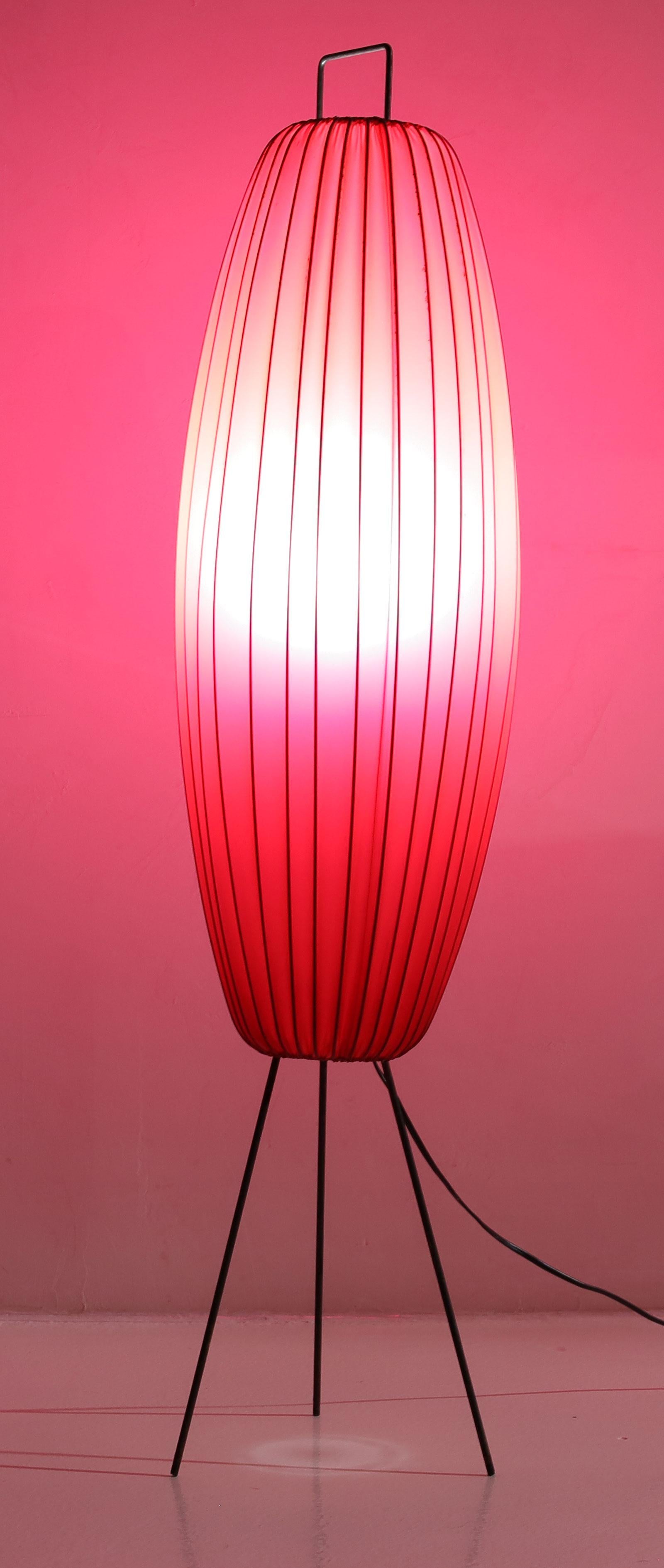 Create room ambiance with this Noguchi style floor lamps in red. 