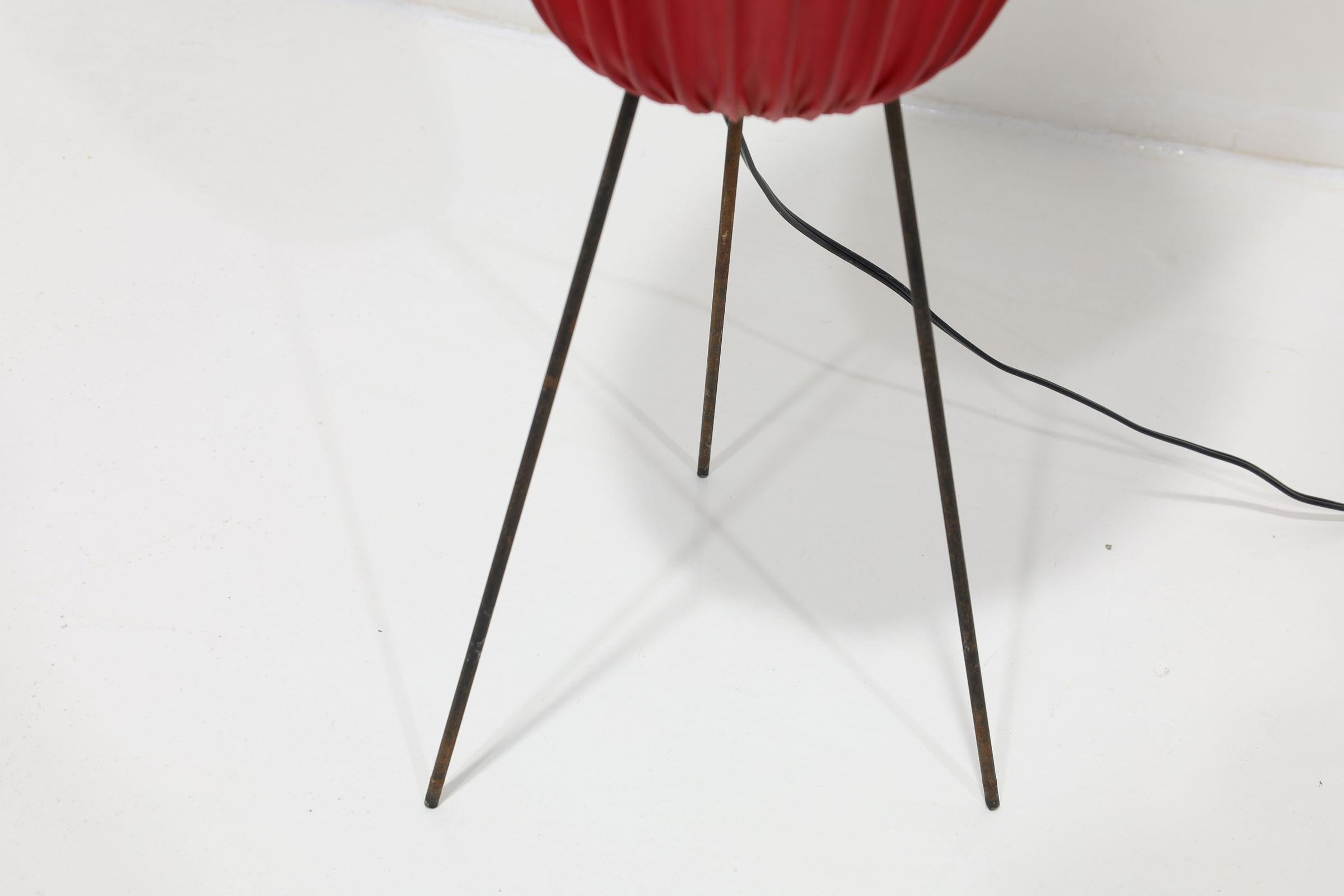 Mid-Century Modern Noguchi Style Floor Lamp in Red For Sale