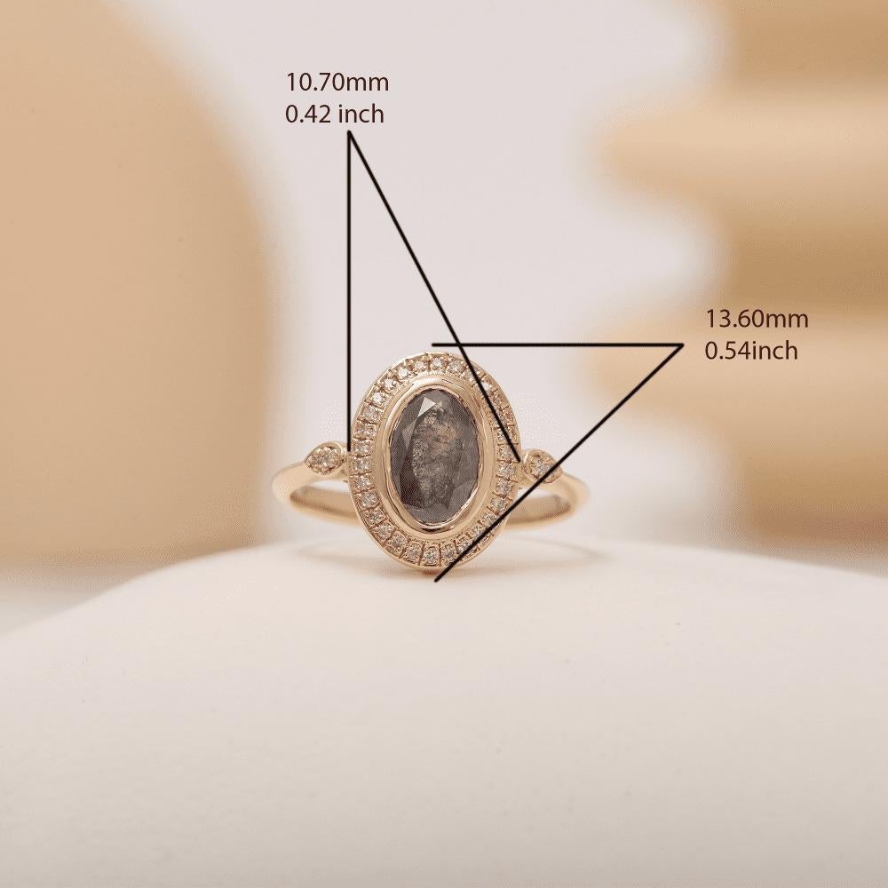 1.00ct Vintage Salt and Pepper Diamond Ring (bague à diamants sel et poivre) Neuf - En vente à Fatih, 34