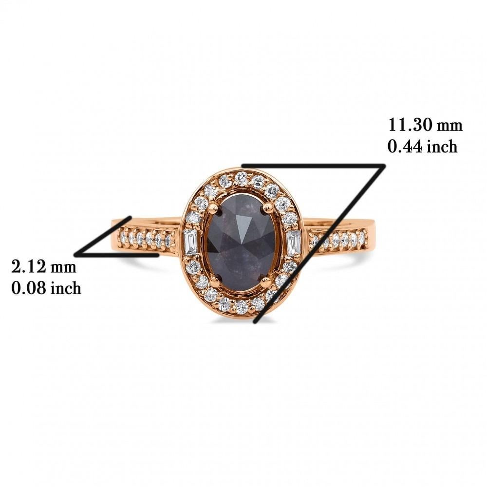 Round Cut 1.22ct Salt And Pepper Diamond Engagement Ring For Sale