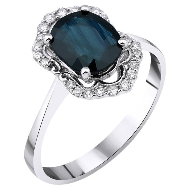 2.04ct Sapphire And Diamond Vintage Ring