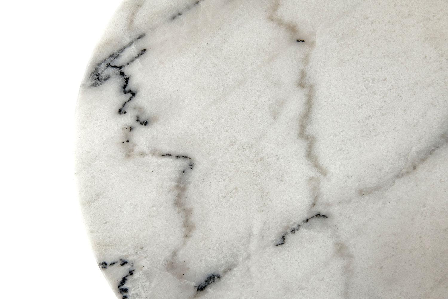 Modern Noir Belasco White Marble Side Table