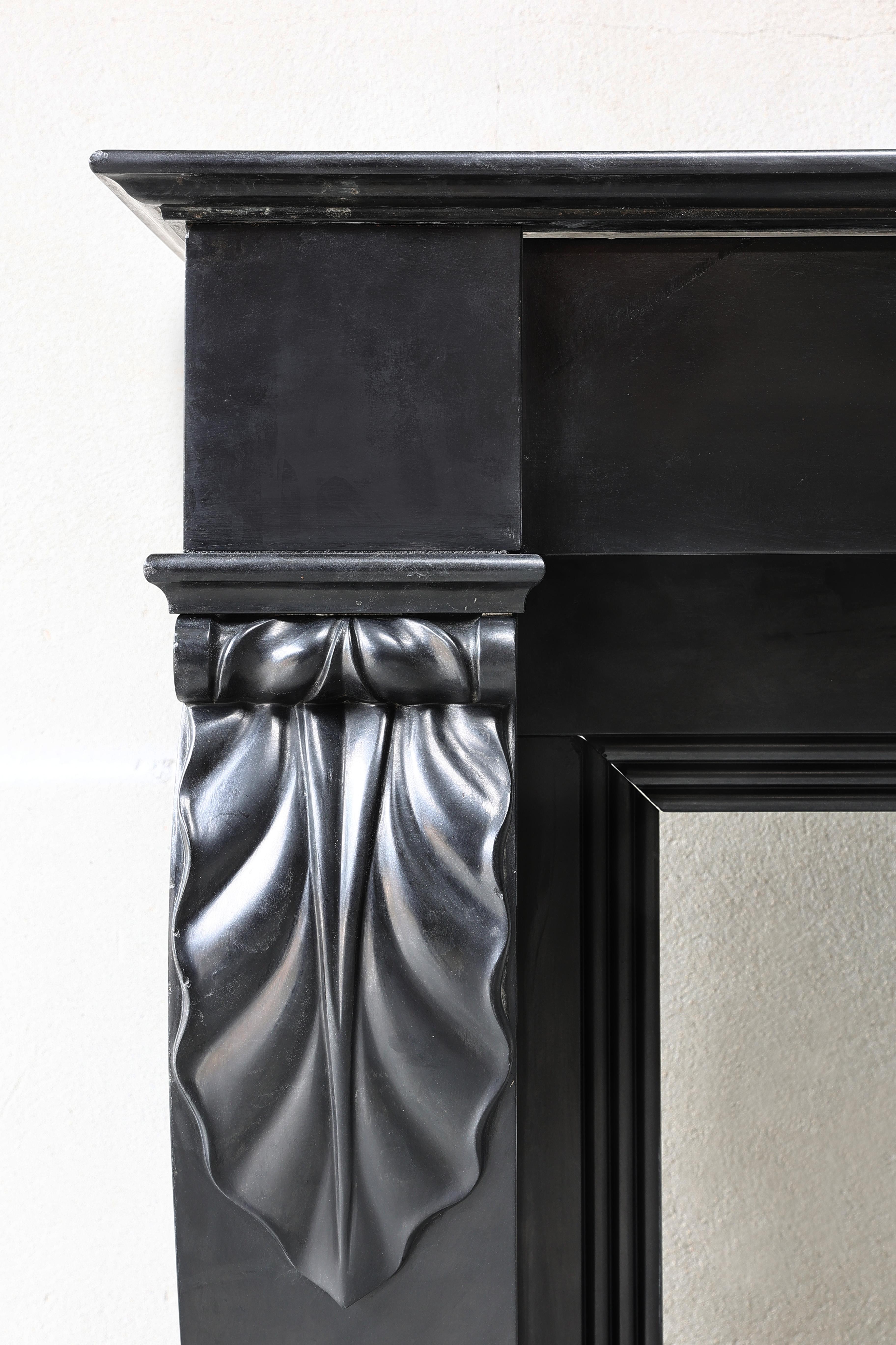 Noir De Mazy Marble Fireplace from the 19th Century in Style of Louis XVI For Sale 6