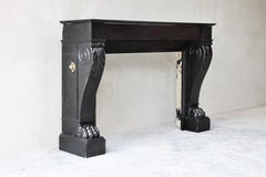 Noir De Mazy Marble Fireplace from the 19th Century in Style of Louis XVI