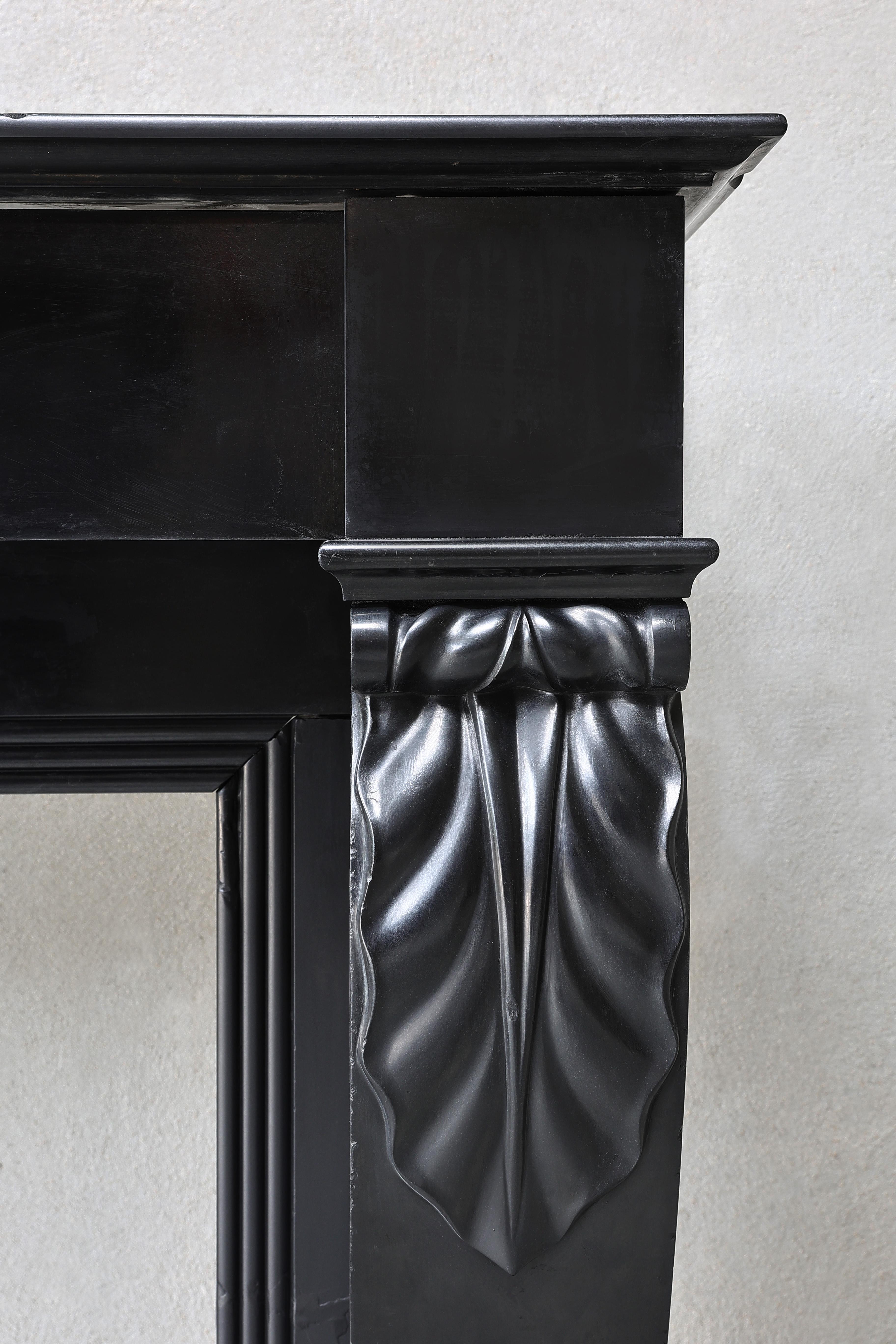 Noir De Mazy Marble Fireplace from the 19th Century in Style of Louis XVI For Sale 3