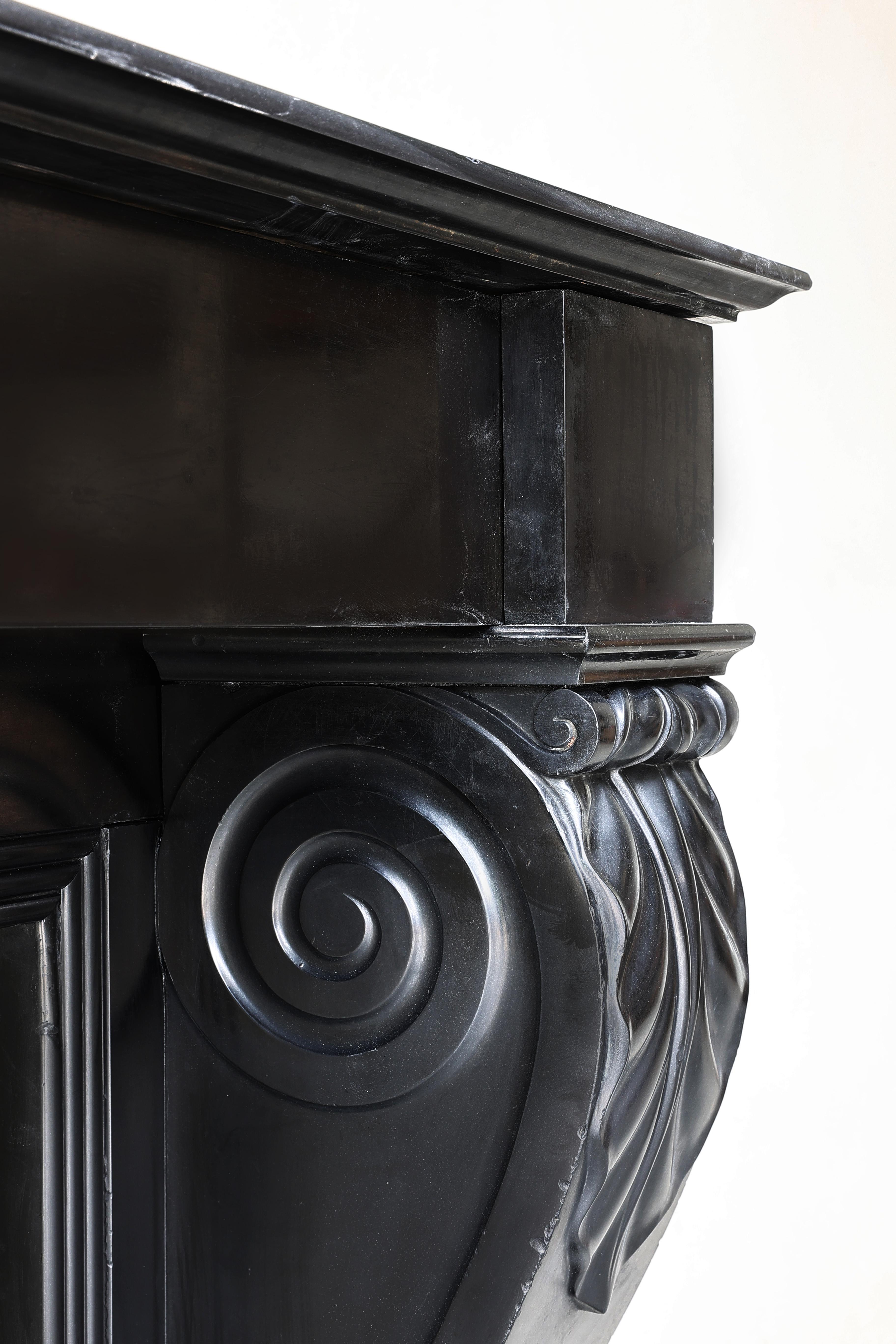 Noir De Mazy Marble Fireplace from the 19th Century in Style of Louis XVI For Sale 5