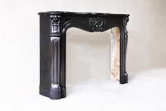 Noir De Mazy Marble Mantle Surround, Fireplace in Style of Louis XV, 19th Cent