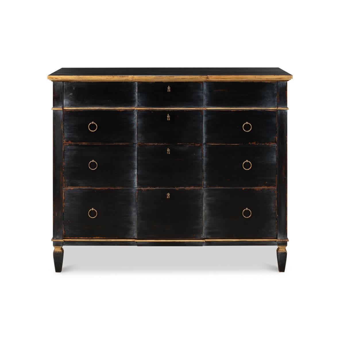 A timeless marvel. Crafted from wood with a Powder Black and Gold Finish, this 48
