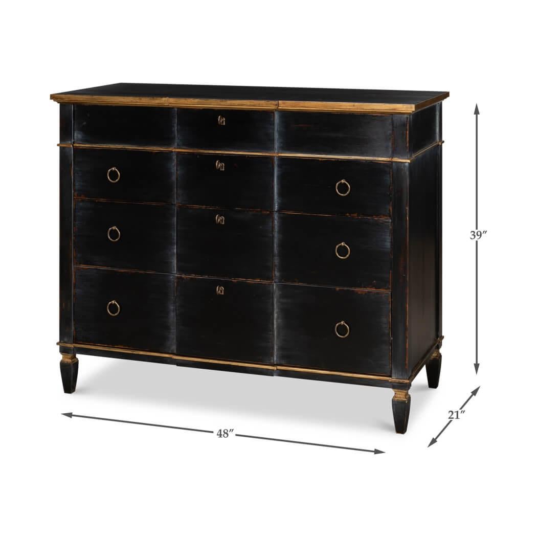 Wood Noir Empire Style Dresser For Sale