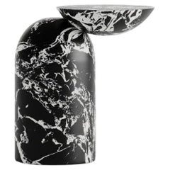 Table d'appoint en marbre noir et blanc de Noir Grand