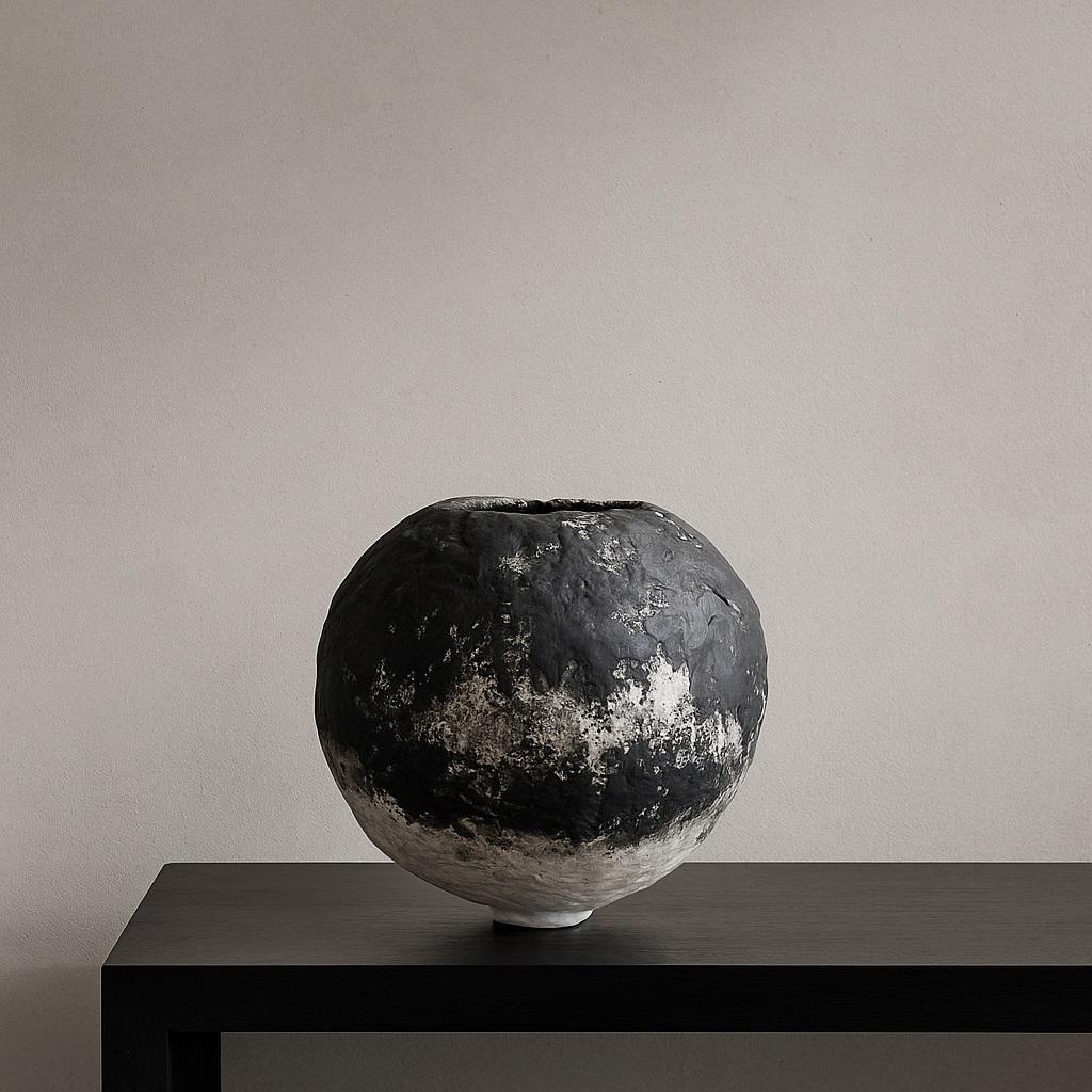 Organic Modern Noir Grecian Vessel For Sale