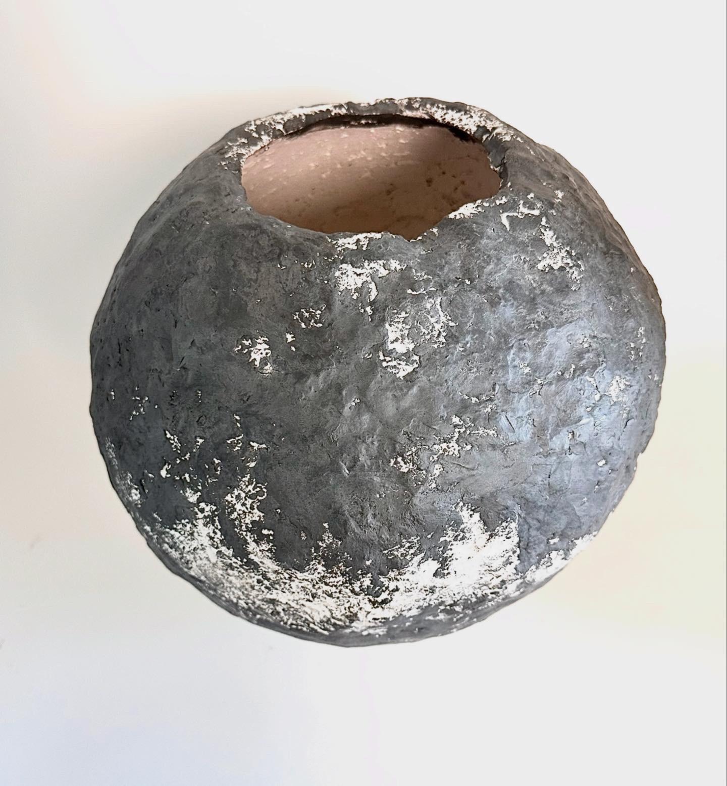 Molded Noir Grecian Vessel For Sale