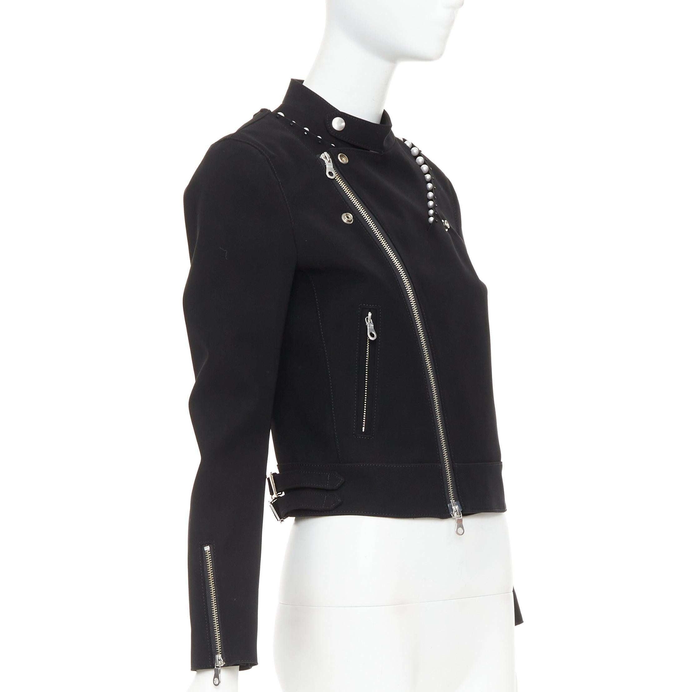 NOIR KEI NINOMIYA 2015 noir kei ninomiya veste de motard en perles noir mat S Bon état - En vente à Hong Kong, NT