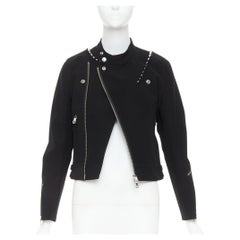 NOIR KEI ninomiya 2015 giacca biker con perline nere opache S