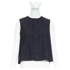 NOIR KEI NINOMIYA 2016 cotone nero con bottoni nascosti e canotta svasata S