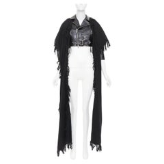 NOIR KEI NINOMIYA 2018 Runway Scarf faux leather crop avant garde biker jacket S