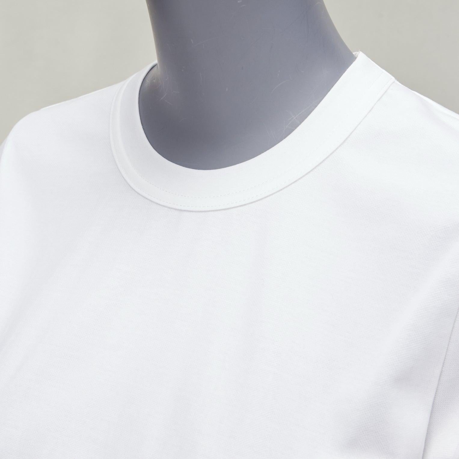 NOIR KEI NINOMIYA 2018 white cotton tulle overlay ruched sleeve tshirt XS For Sale 3