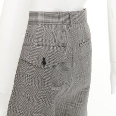 NOIR KEI NINOMIYA 2022 grey glen plaid wool pleated tailored bermuda shorts XS