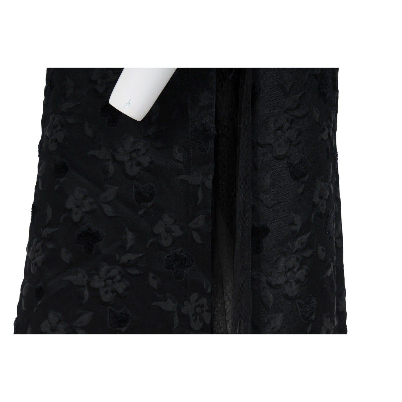 Noir Kei Ninomiya Comme De Garcons Kleid Größe Small US 2 Schwarz Floral Jacquard im Angebot 4