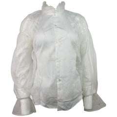 Noir Kei Ninomiya Comme Des Garcons White Button Down Blouse Taille M