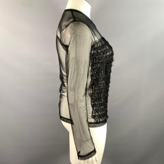 NOIR KEI NINOMIYA - Pull à col rond en maille de polyamide noir, taille L, pour femme