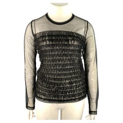 NOIR KEI NINOMIYA - Pull à col rond en maille de polyamide noir, taille L, pour femme
