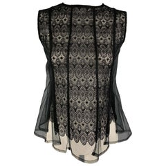 NOIR KEI NINOMIYA Größe M Schwarzes ärmelloses Kleid aus Tüll
