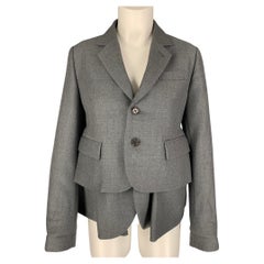 Noir KEI NINOMIYA Size M Grey Wool Mohair Layered Jacket