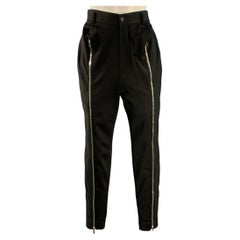 NOIR KEI NINOMIYA - Pantalon décontracté fuselé en laine noire, taille S, avec fermetures éclair