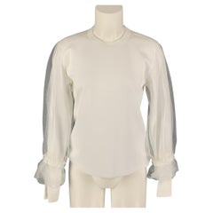 NOIR KEI NINOMIYA - Pull en coton et polyester blanc, taille S