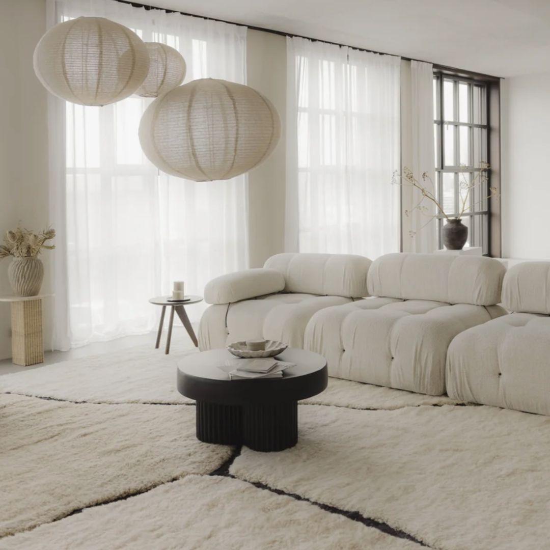 The Noir Lima rug is a striking addition to our luxury LIMA collection, inspired by the mysterious allure of Peru’s desert at night.

This piece captures the captivating contrast of soft, natural tones against bold black lines, reminiscent of
