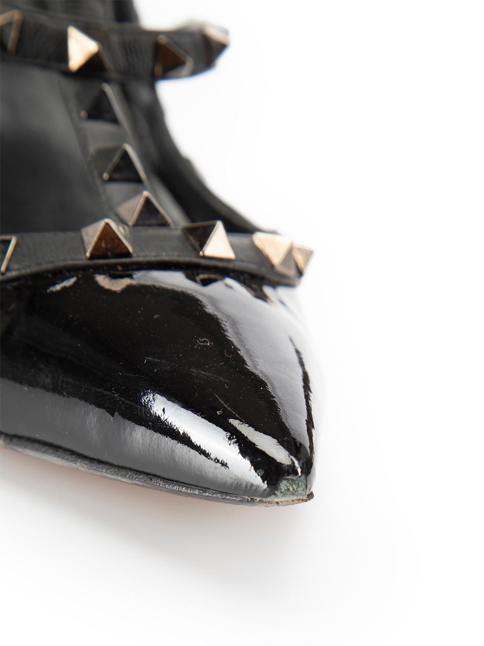 Noir Patent Leather Rockstud Heels Size IT 38.5 1