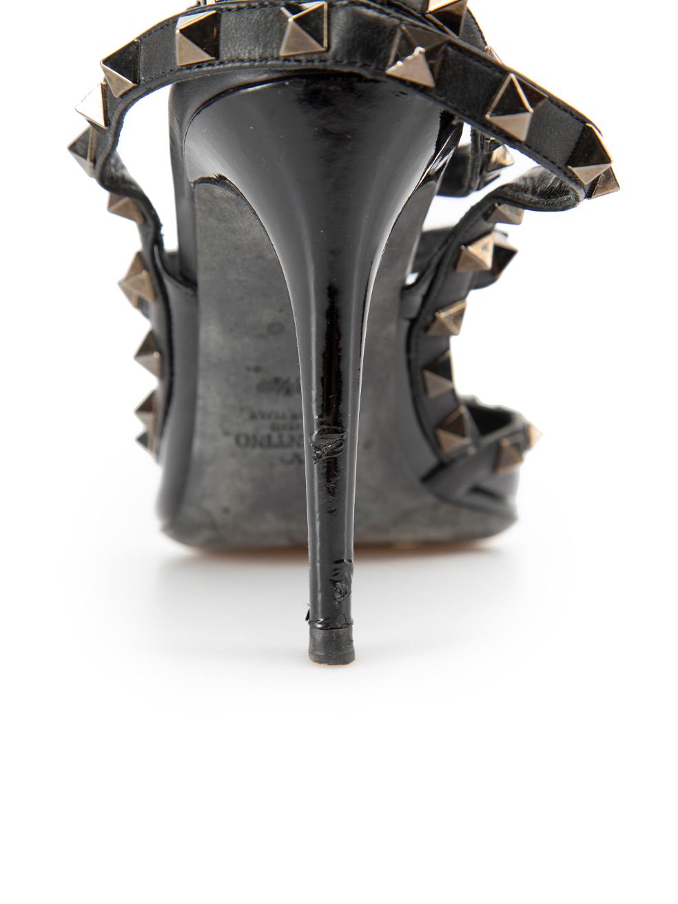 Noir Patent Leather Rockstud Heels Size IT 38.5 2