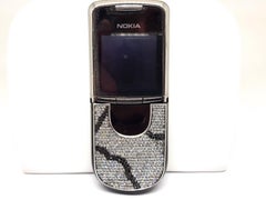 Nokia White Diamond Studded Cell Phone