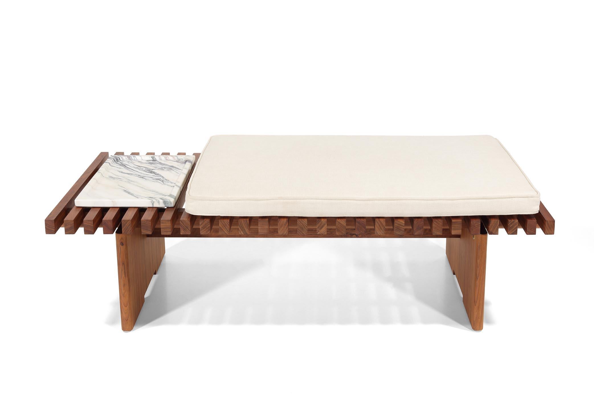 Portuguese Nokogiri Coffee Table Bench - 130cm + Cushion For Sale