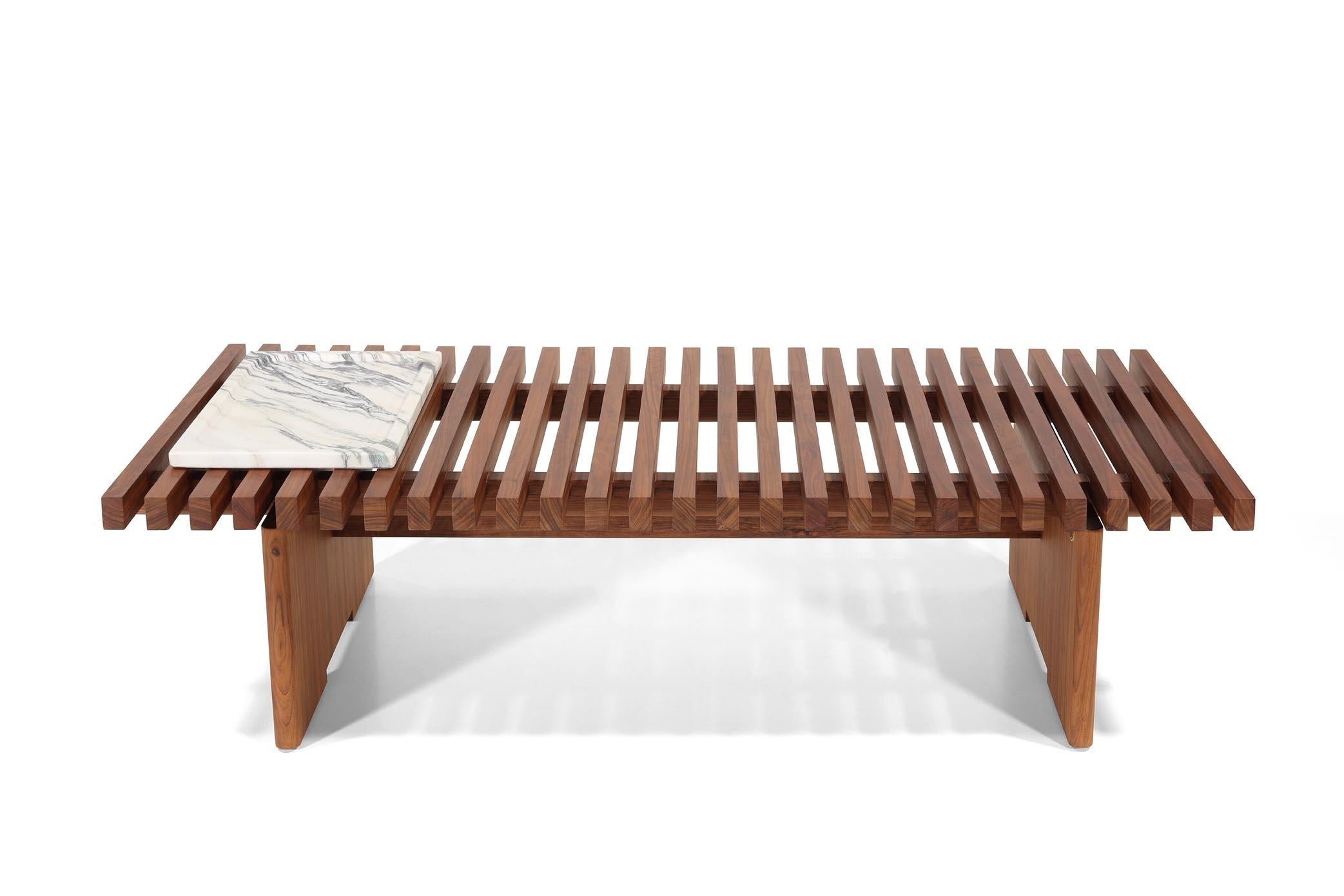Woodwork Nokogiri Coffee Table Bench - 130cm + Cushion For Sale