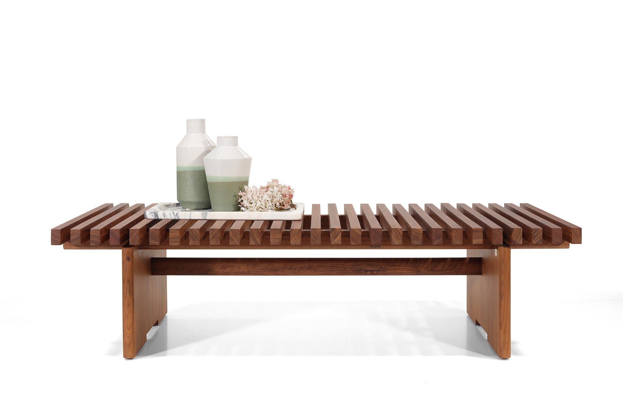 Contemporary Nokogiri Coffee Table Bench - 130cm + Cushion For Sale